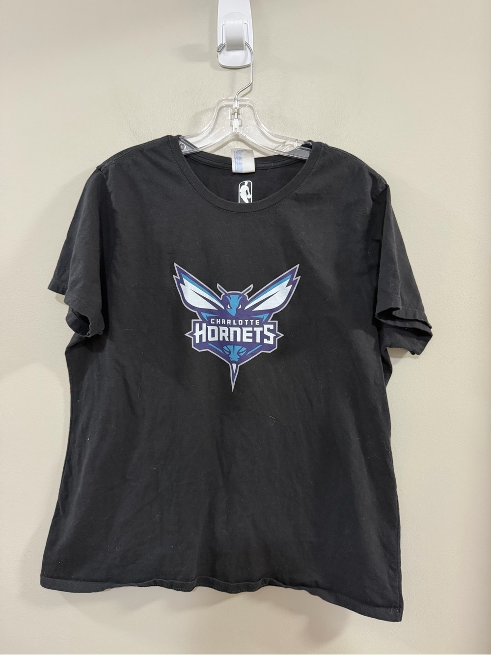 Youth NBA Charlotte Hornets Black T-Shirt with Blue and Purple Logo